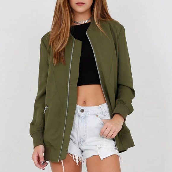 nANA judy Jackets & Blazers - Nana Judy army green oversized bomber jacket size XS